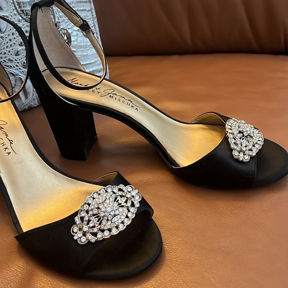 Black Satin Dress Shoes For Women 2026.Badgley Mischka | Shoes | Badgley Mischka Mark Jemma Crystal ...